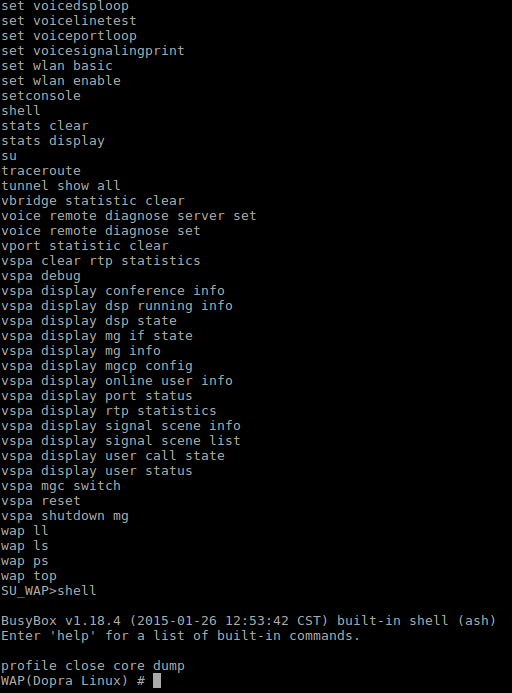 Accessing HG8245Q shell.